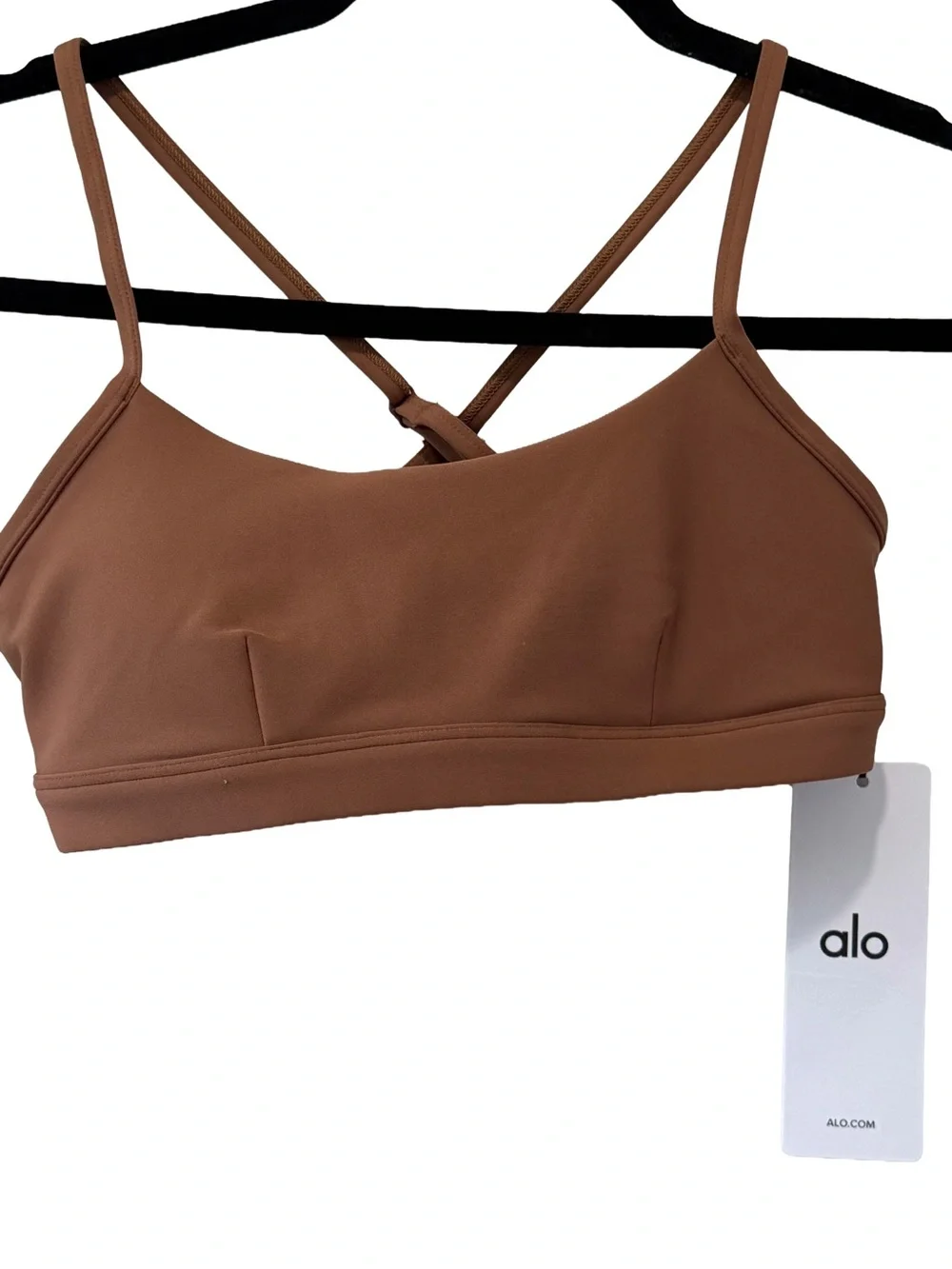 NWT ALO Yoga Airlift Intrigue Bra in Sun Kissed Brown, size Small